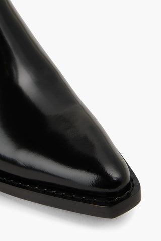 3.1 PHILLIP LIM DOWNTOWN GLOSSED-LEATHER MULES - Size 41