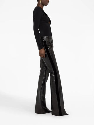 Tom Ford Leather High-Waist Flared Trousers