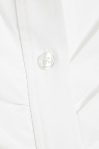 ALEXANDER WANG RUCHED COTTON-POPLIN MINI SHIRT DRESS - Size 0
