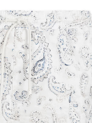 Brunello Cucinelli White Paisley-Print Elasticated Swim Shorts