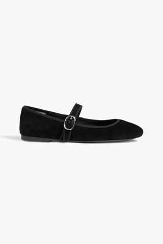 STUART WEITZMAN ALICE SUEDE MARY JANE FLATS - Size 9.5