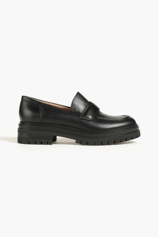 GIANVITO ROSSI ARGO LEATHER PLATFORM LOAFERS - Size 41