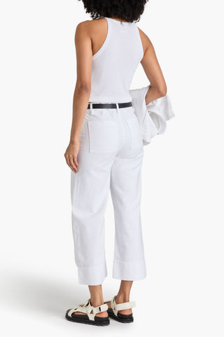 FRAME THE 70S CROPPED COTTON STRAIGHT-LEG PANTS - Size 30