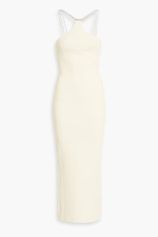 HERVÉ LÉGER EMBELLISHED BANDAGE MAXI DRESS - Size L