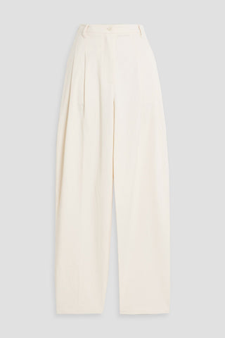 SOLID & STRIPED THE TALINE PLEATED COTTON-TWILL TAPERED PANTS - Size M