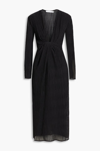 IRO ALOFI PLISS-MESH MIDI DRESS - Size 34