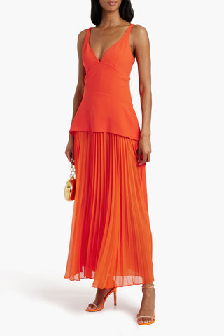 SIMKHAI SEQUOIA PLEATED CHIFFON AND CREPE MAXI DRESS - Size 4