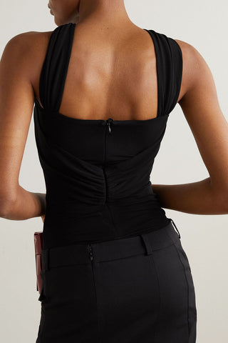 MAGDA BUTRYM TWIST-FRONT CUTOUT STRETCH-JERSEY BODYSUIT - Size 40