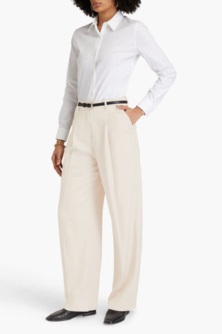 THEORY TWILL WIDE-LEG PANTS - Size 6