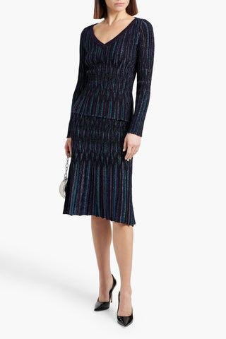 MISSONI METALLIC JACQUARD-KNIT SWEATER - Size 40