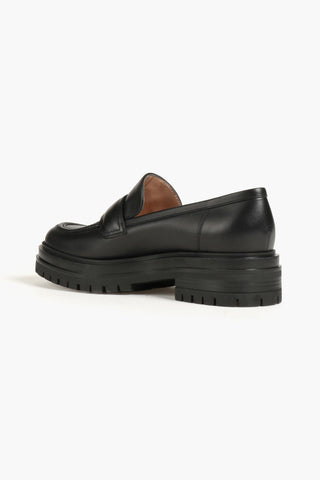 GIANVITO ROSSI ARGO LEATHER PLATFORM LOAFERS - Size 41