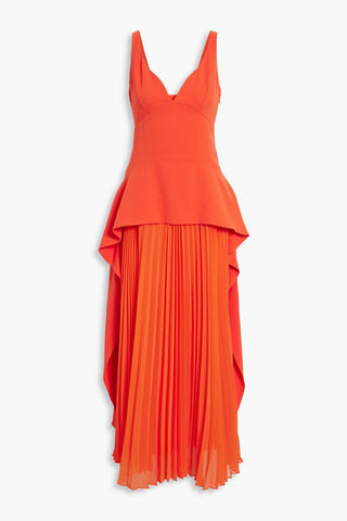 SIMKHAI SEQUOIA PLEATED CHIFFON AND CREPE MAXI DRESS - Size 4