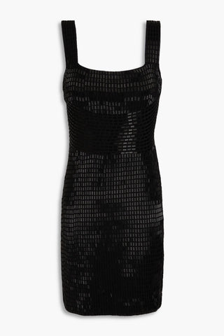 SIMKHAI JAYDE BEAD-EMBELLISHED KNITTED MINI DRESS - Size M