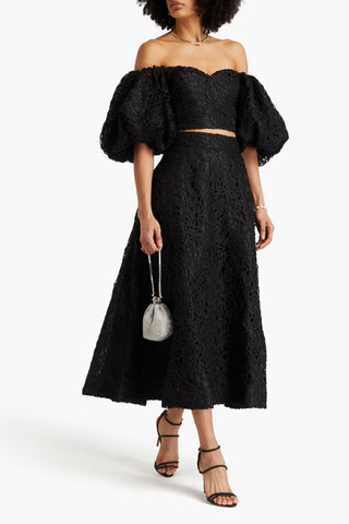 AJE. PATINA OFF-THE-SHOULDER EMBELLISHED TAFFETA TOP - Size 4