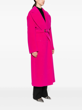 Tom Ford Wool-Blend Belted Wrap Coat Fuchsia