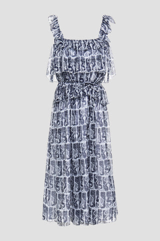 KENZO TIERED PRINTED CREPON DRESS - Size 38