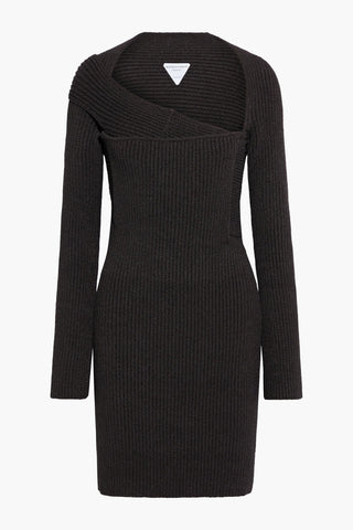 BOTTEGA VENETA RIBBED SILK-BLEND MINI DRESS - Size 40