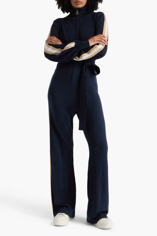 WE NORWEGIANS GELIO BELTED MERINO WOOL-BLEND JUMPSUIT - Size L