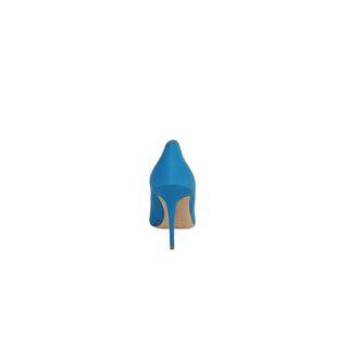 Manolo Blahnik Blue & Gold Suede Stiletto Pumps