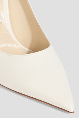 JIMMY CHOO LOVE 100 BOW-EMBELLISHED LEATHER PUMPS - Size 39.5