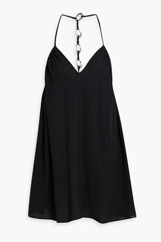 SIMKHAI VICKI EMBELLISHED GAUZE MINI DRESS - Size S