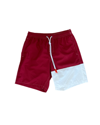 ISAIA Technical Fabric Color-Block Drawstring Swim Trunks