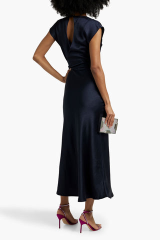BEC & BRIDGE THE DREAMER WRAP-EFFECT SATIN-CREPE MIDI DRESS - Size 10