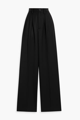 ANINE BING LOU WOOL-TWILL WIDE-LEG PANTS - Size 32