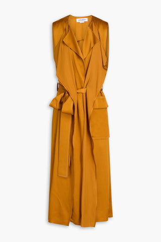 VICTORIA BECKHAM DRAPED SATIN MIDI WRAP DRESS - Size 6
