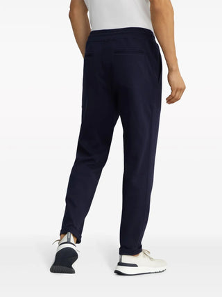 Brunello Cucinelli Cotton-Blend Drawstring Jogger Trousers Cobalt Blue