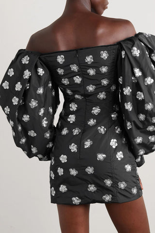 JACQUEMUS SEQUIN-EMBELLISHED TAFFETA MINI DRESS - Size 40