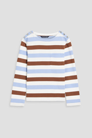 VERONICA BEARD HOVEY STRIPED COTTON TOP - Size XL