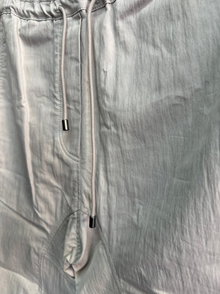 Brunello Cucinelli Linen Blend Drawstring Tapered Trousers