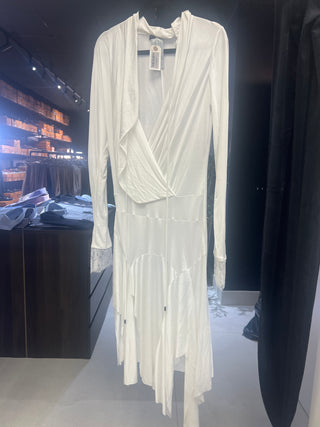 Tom Ford Silky Jersey Draped V-Neck Asymmetrical Dress
