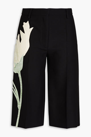 VALENTINO GARAVANI WOOL AND SILK-BLEND CREPE SHORTS - Size 38