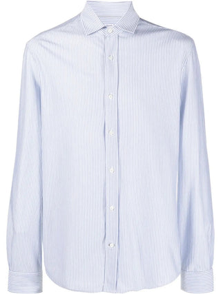 Brunello Cucinelli Cotton Striped Spread-Collar Dress Shirt