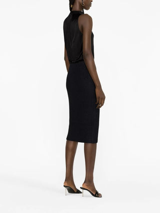 Tom Ford Ribbed Knit Front Zip Midi Skirt
