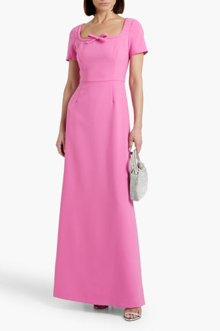 CAROLINA HERRERA BOW-DETAILED CREPE GOWN - Size 8