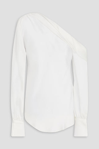 SIMKHAI ALICE ONE-SHOULDER SATIN-CREPE TOP - Size M