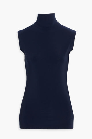 NORMA KAMALI STRETCH-JERSEY TURTLENECK TOP - Size 42