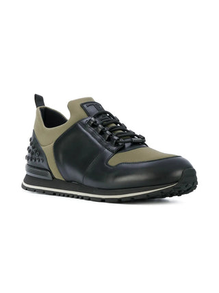 Tods Leather and Technical Fabric Paneled Low-Top Sneakers