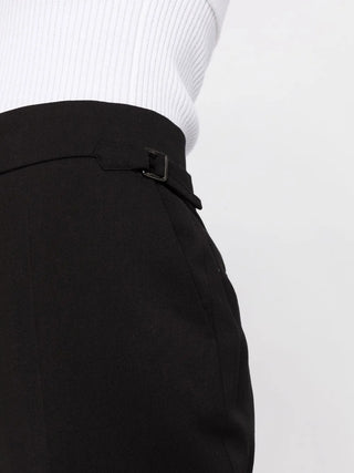 Tom Ford Crepe High-Waist Flared Trousers Black