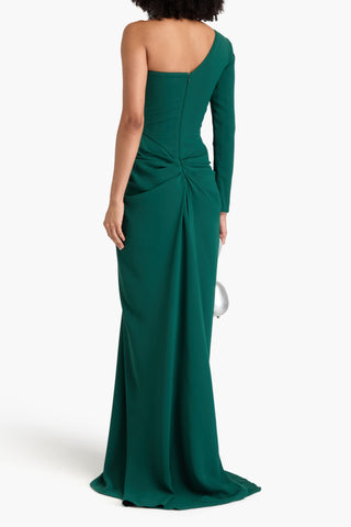 RHEA COSTA ZEINA ONE-SLEEVE CREPE GOWN - Size 46