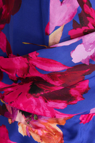 NICHOLAS WRAP-EFFECT FLORAL-PRINT TWILL MAXI DRESS - Size 4