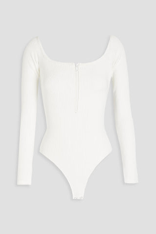GOOD AMERICAN RIBBED COTTON-BLEND JERSEY BODYSUIT - Size 5