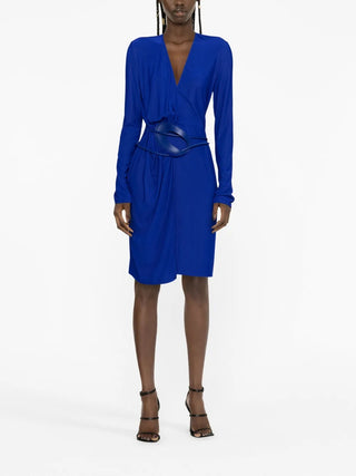 Tom Ford Tom Ford Viscose Draped Wrap Dress with Asymmetric Belt