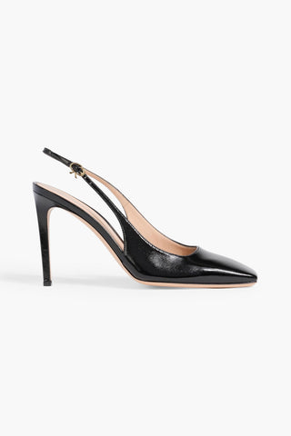 GIANVITO ROSSI CHRISTINA GLOSSED-LEATHER SLINGBACK PUMPS - Size 40