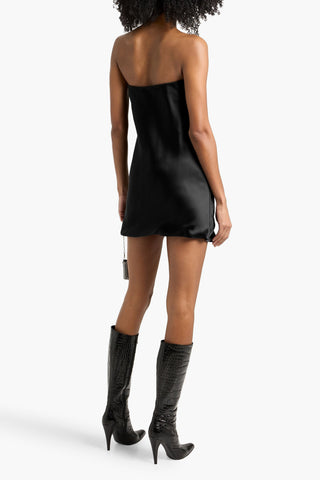 NORMA KAMALI STRAPLESS SATIN MINI DRESS - Size 38