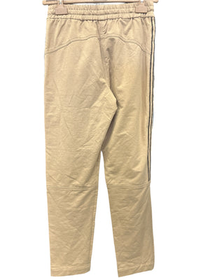 Brunello Cucinelli Cotton Three-Stripe Drawstring Jogger Pants Beige