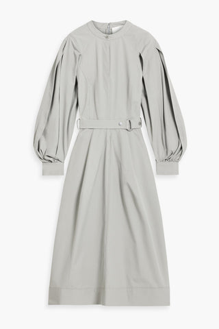3.1 PHILLIP LIM BELTED COTTON-POPLIN MIDI DRESS - Size 0